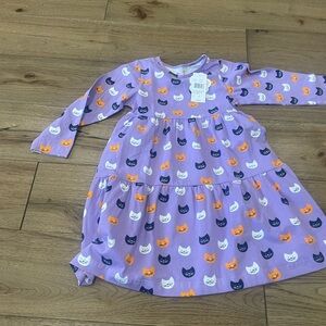 Blossom & sprout by Florence Eiseman Purple Cat Print Dress